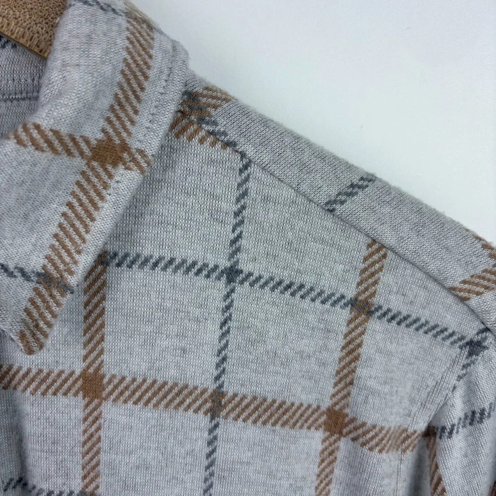 Faherty Legend Sweater Shirt Open Tundra Windowpane Plaid Flannel Small Mens - Picture 3 of 7